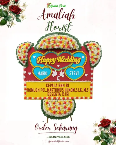 Karangan Papan Bunga Pernikahan di Sekumpul